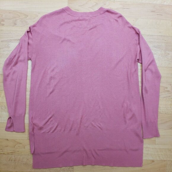 H&M Lightweight Tunic Sweater Womens M Top Rose Pink Drop Shoulder Pullover - Picture 8 of 12